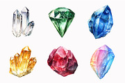 Watercolor Crystals Gemstones Clipar, an Illustration by Design Market (Thumbnail 4 of 4)