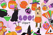 Boo Clipart, a Seasonal Illustration by GlamArtZhanna (Thumbnail 1 of 3)