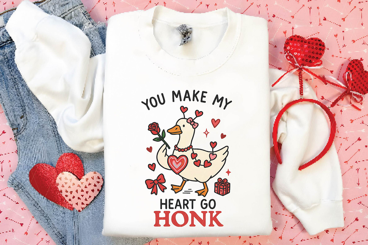 Funny Valentine Goose PNG, Valentine, an Illustration by DreamPrint404 (Photo 3 of 8)