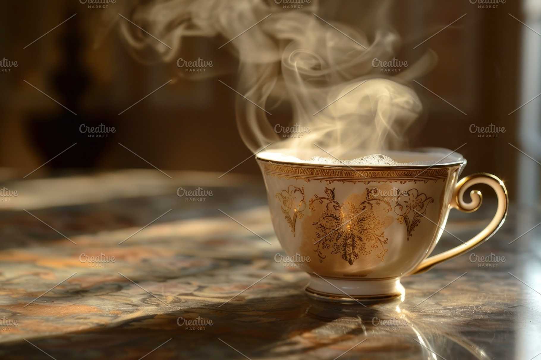 A hot cup of tea with steam rising f, a Photo by Iftikhar Alam
