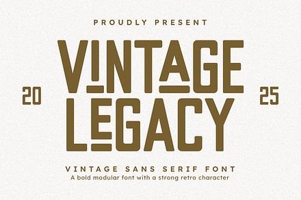 Vintage Legacy – Bold Modular Sans, a Sans Serif Font by Masyafi Studio