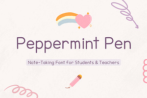 Peppermint Pen - Handwritten Font, a Handwritten Font by HipFonts