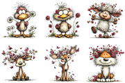 Whimsical Spring Animals Clipart, an Illustration by CraftArtStudio (Thumbnail 6 of 6)