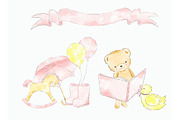 Sweet Bunny Girl watercolor clipart, an Animal Illustration by Magic Story Studio (Thumbnail 4 of 6)