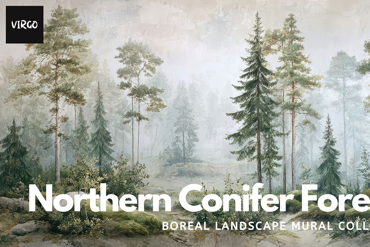 30+ Northern Conifer Forests Bundle, a Decorative Illustration by Virgo Studio (Photo 1 of 6)