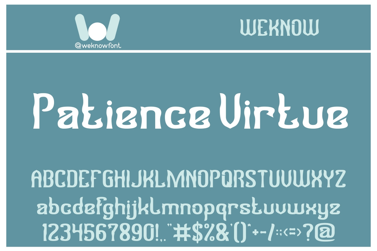 Patience Virtue font, a Font by weknow (Photo 1 of 6)