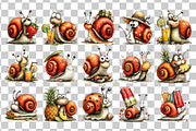 Summer Snail PNG Clipart Watercolor, a Seasonal Illustration by Nicolle's Colorful Art (Thumbnail 3 of 4)