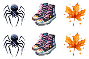 Watercolor Halloween Clipart, a Seasonal Illustration by Designking (Thumbnail 5 of 5)