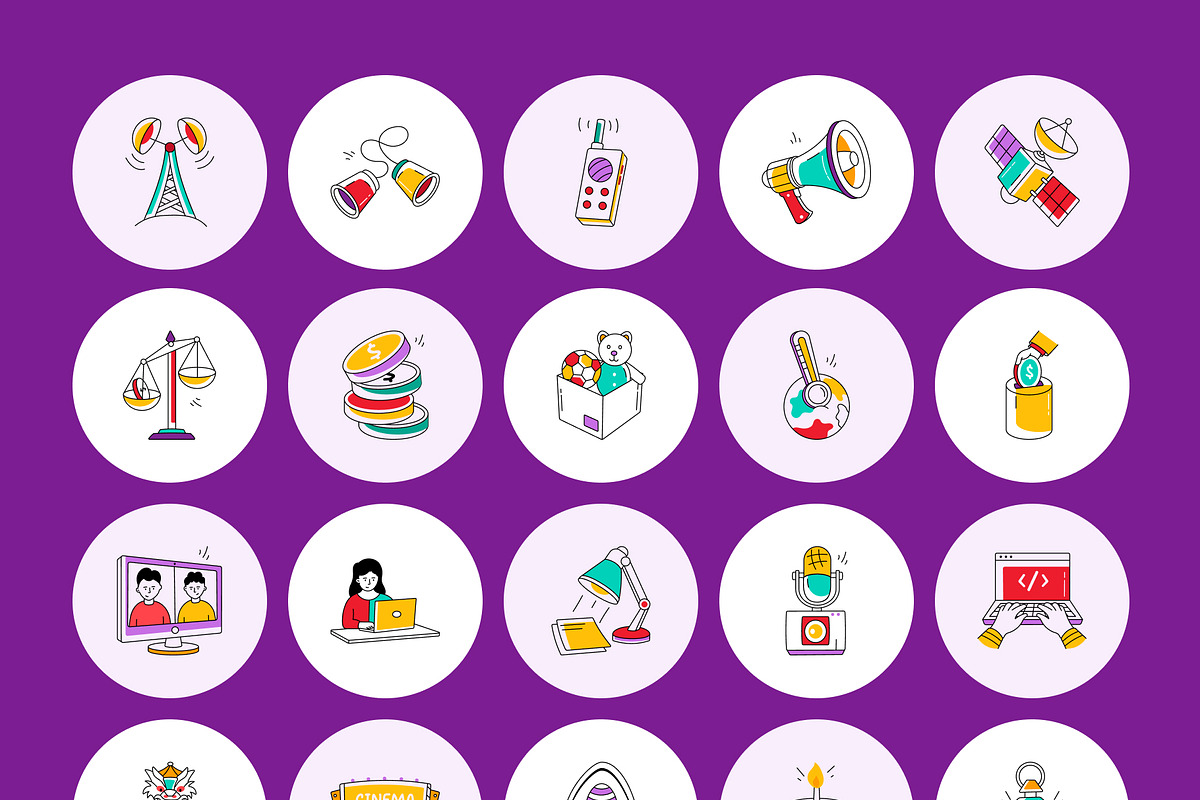 Everyday Doodle Icons Bundle, an Emoji Icon by Creative Stall (Photo 10 of 13)
