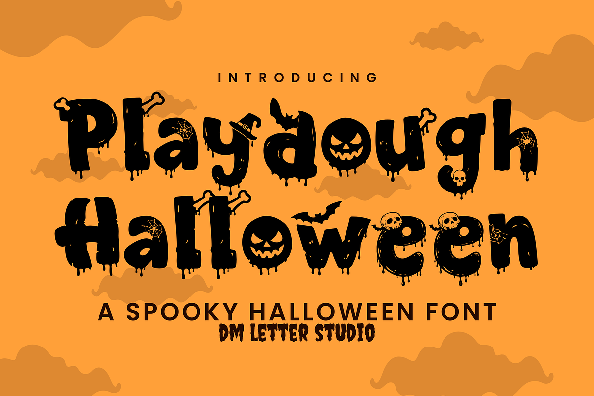 Playdough Halloween Font, a Sans Serif Font by Dm Studio (Photo 1 of 10)