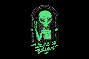 Want to Believe, an Illustration by hand draw