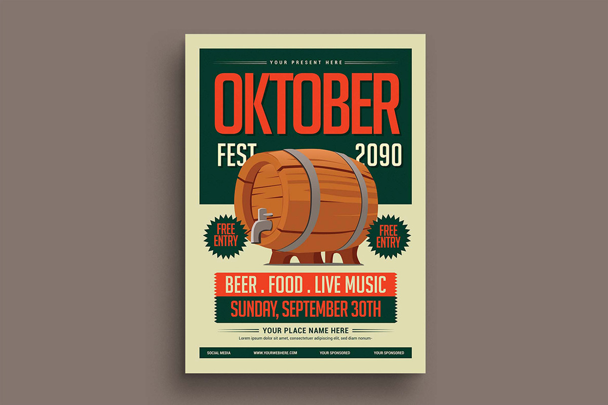 Oktoberfest Event Flyer Template, a Flyer Template by megarez (Photo 3 of 3)