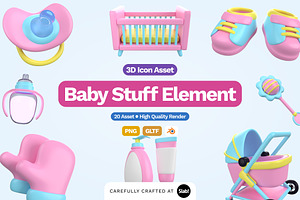 3D Baby Stuff Illustration