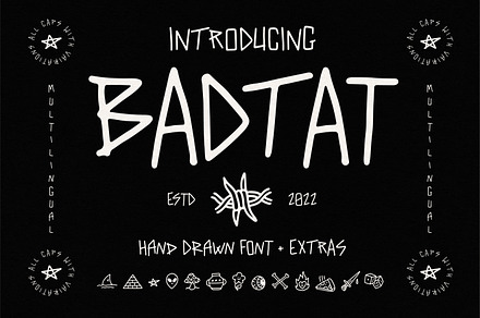 BadTat Font + Extras