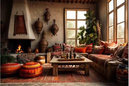 Cozy Home interior boho living room, a Nature Photo by Ylivdesign