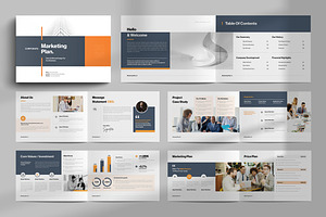 Marketing Plan Template Landscape, a Brochure Template by NorthPeak