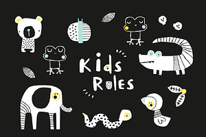 Black And White Kids Patterns Prints