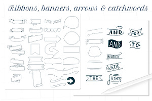 Ribbons, Banners Procreate Lettering