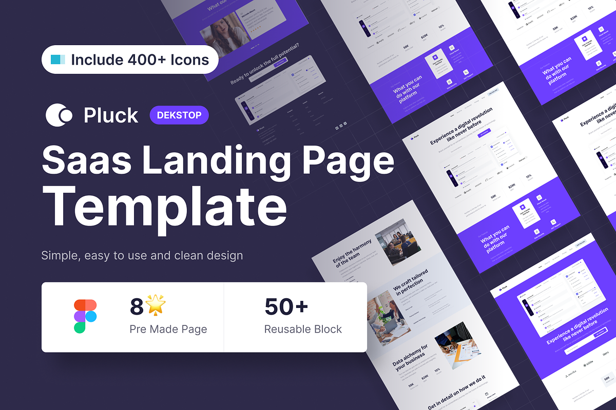 Saas Landing Page Kit Dekstop, a Landing Page Template by Design Beaker (Photo 1 of 4)