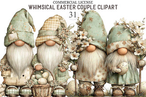 Whimsical Easter Couple Clipart, an Illustration by designcity5