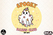 Retro Halloween Ghost PNG Sublimatio, an Illustration by DreamCafeArt (Thumbnail 1 of 7)
