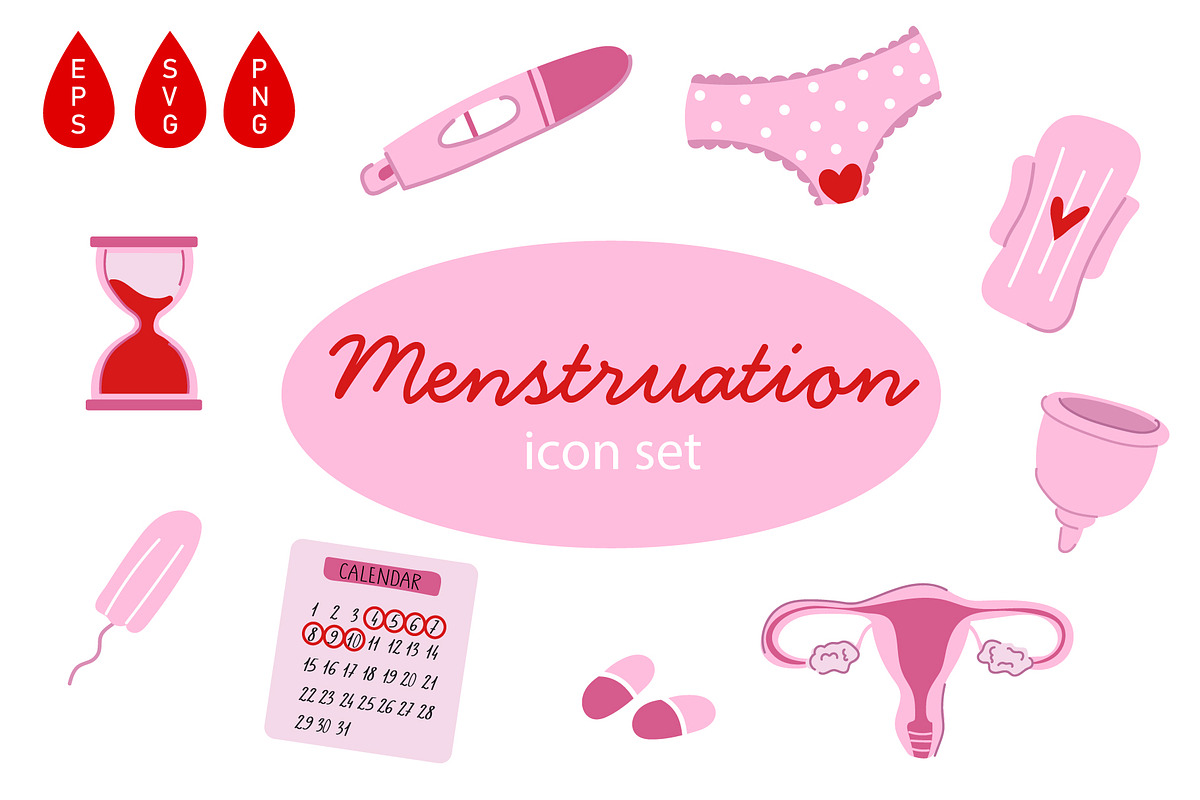Menstruation Icon Set, an Illustration by Milota (Photo 3 of 3)