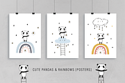 Cute pandas & rainbows collection, an Animal Illustration by Tkoko vectors & patterns (Thumbnail 4 of 11)