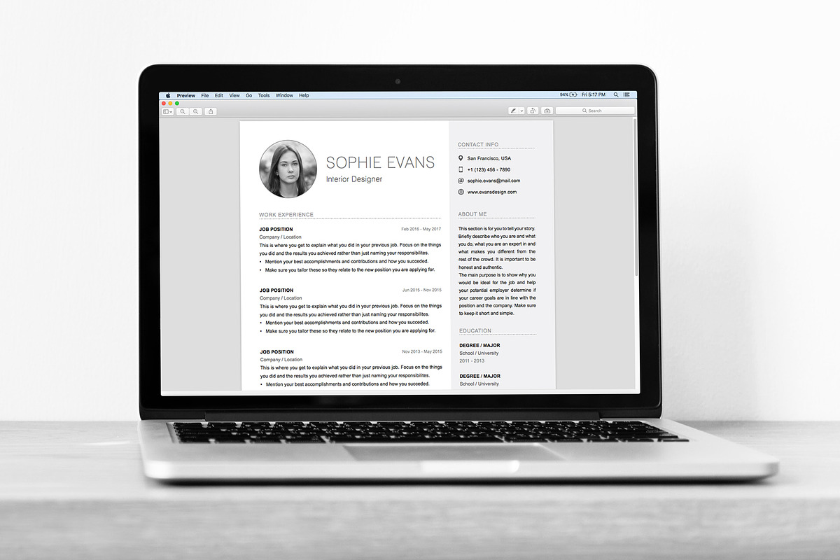 Simple Resume Template, a Resume Template by Resume Refresh (Photo 3 of 3)