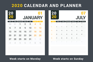 2020 Calendar And Planner