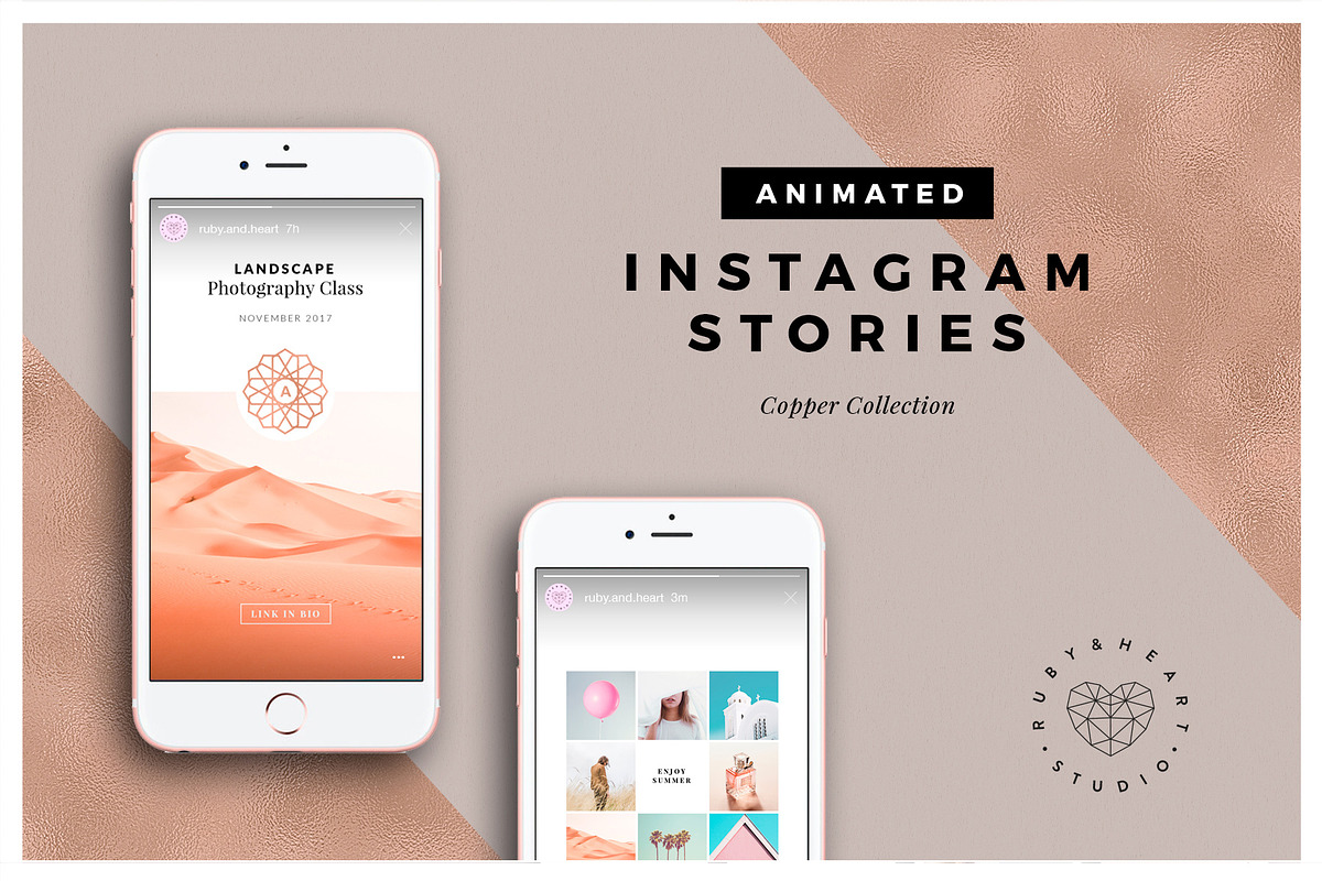 ANIMATED Copper Instagram Stories, a Social Media Template by Ruby&Heart Studio (Photo 1 of 9)