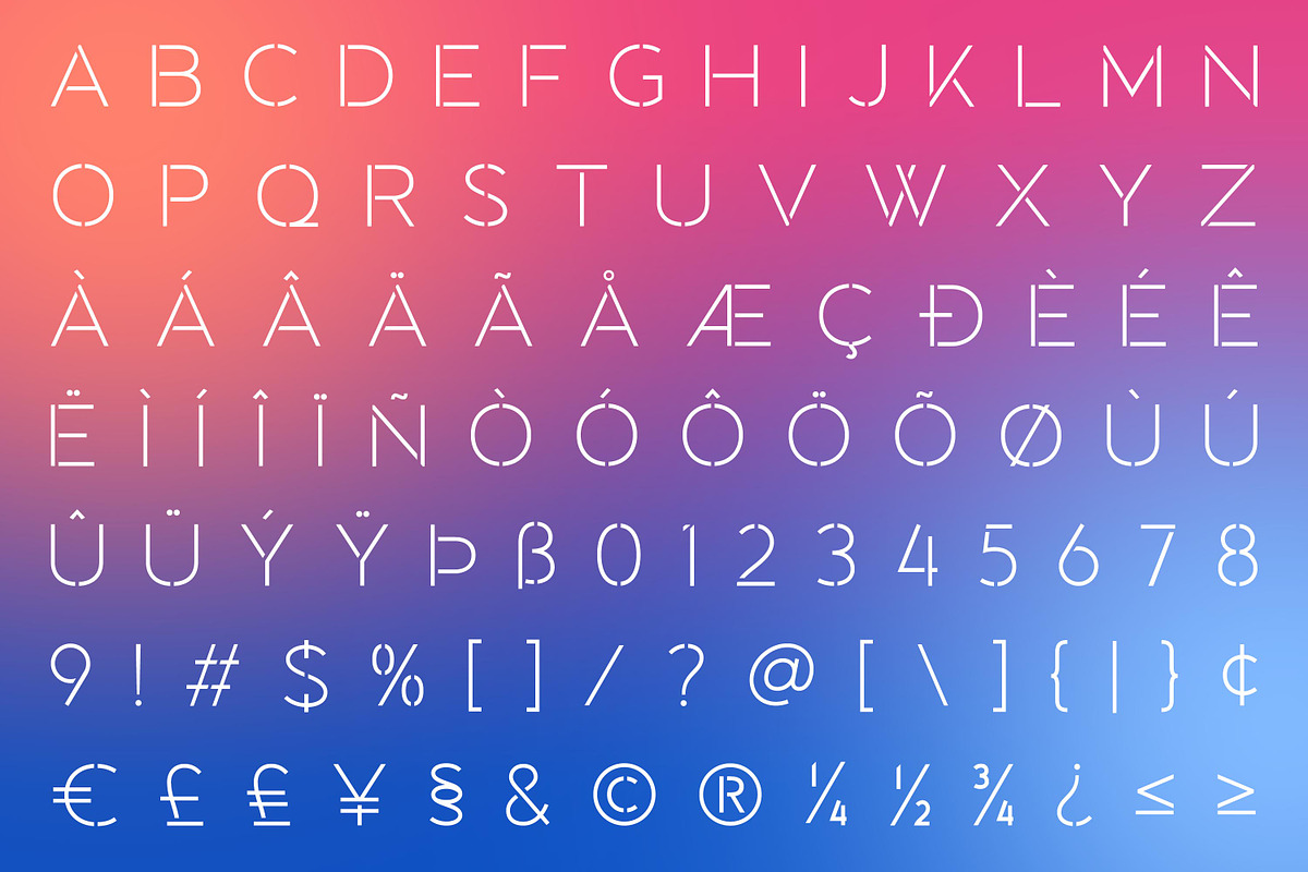 Towards - Minimal Stencil Font, a Font by Almarkhatype (Photo 9 of 10)