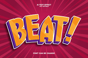 Beat! Editabele Text Effects Style.