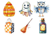 Watercolor Patchwork Style Halloween, an Illustration by Daily.Designs (Thumbnail 5 of 5)