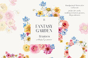 Fantasy Garden summer watercolor set, a Decorative Illustration by AleksaArt (Thumbnail 4 of 20)