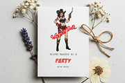 Retro Pin-Up Cowgirl Clipart Bundle, a Graphic by GlitterCraft (Thumbnail 42 of 61)