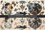 Noir old school tattoo, a Background Graphic by intueri (Thumbnail 2 of 7)