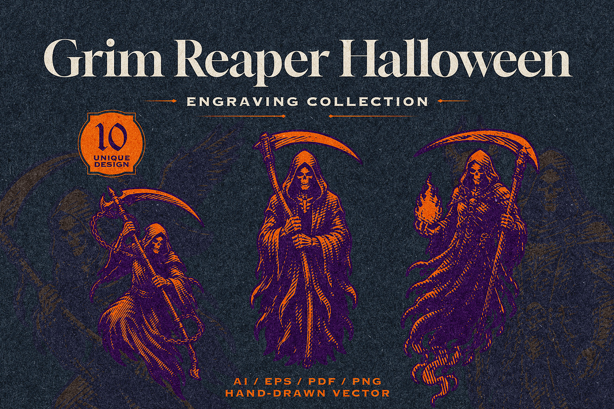 Grim Reaper Halloween Collection, an Object Illustration by Kaizla03 (Photo 1 of 5)