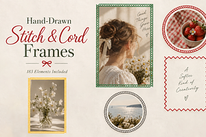 Hand-Drawn Stitch & Cord Frames