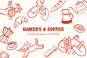 Bakery & Coffee Illustration Set, a Food Illustration by Studio Papercuts (Thumbnail 1 of 10)