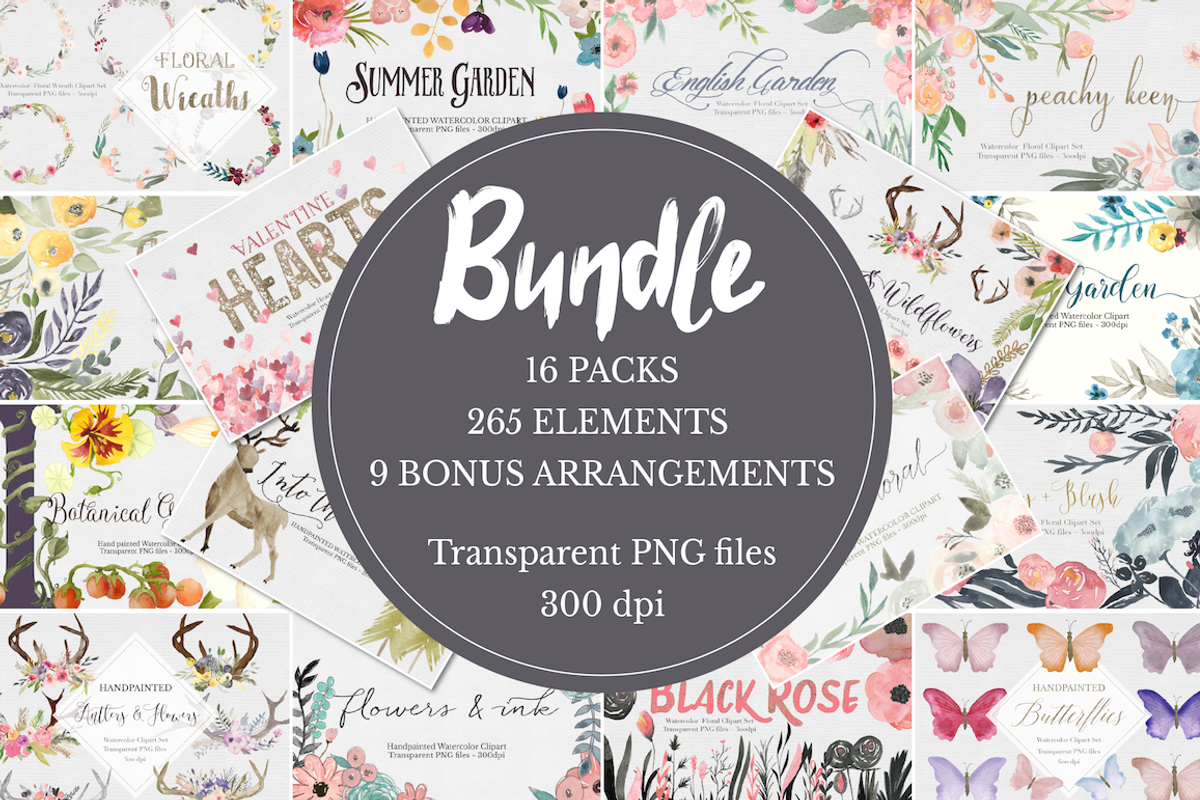 50% off! Massive Clipart Bundle!!, an Illustration by The Autumn Rabbit Ltd
