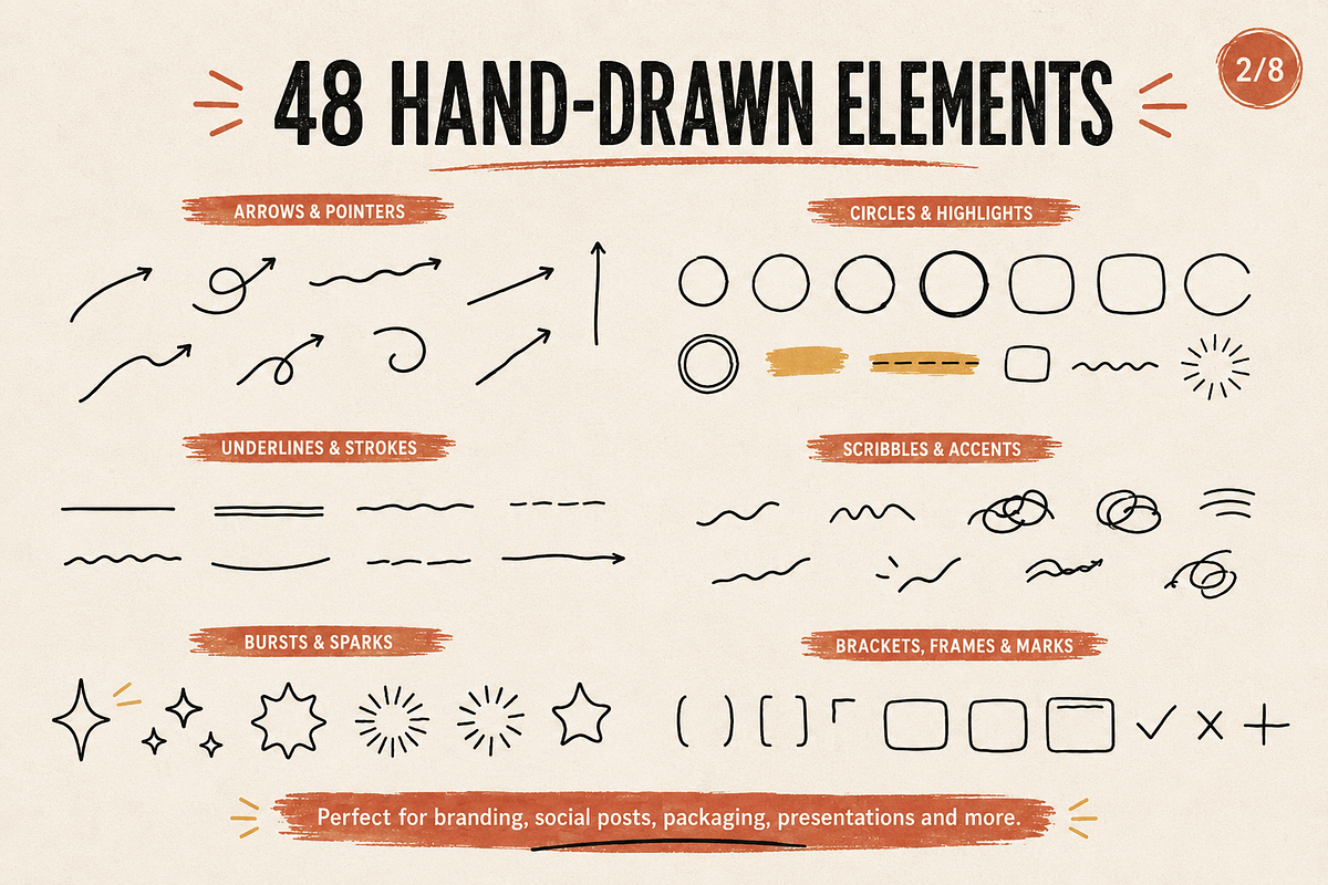 48 Hand-Drawn Annotation Doodles, an Object Graphic by Designs24hr (Photo 2 of 8)