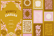 Groovy flowers - vector elements, a Background Graphic by venimo (Thumbnail 1 of 6)