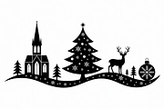 Christmas silhouette illustration, an Illustration by Amazin_art (Thumbnail 3 of 21)