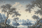 Antique Forest Landscape, a Wallpaper Graphic by by creative paper (Thumbnail 6 of 6)