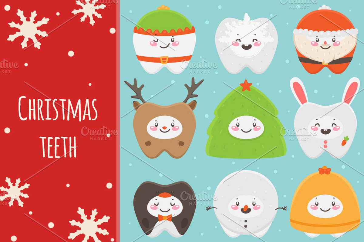 Christmas teeth, an Illustration by nenochka