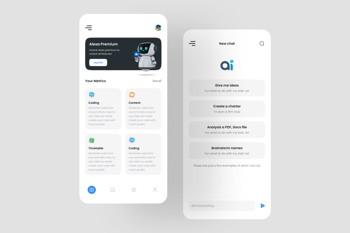 Robo - AI Chatbot App UI Kit, an UI Kit Template by iDoodle Studio (Photo 3 of 4)