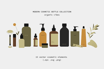 Modern cosmetic bottles