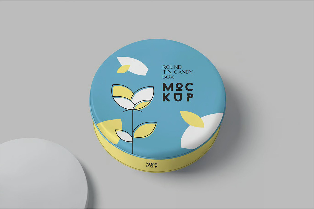 Round Tin Box Mockups, a Packaging Mockup by megostudi0 (Photo 6 of 6)