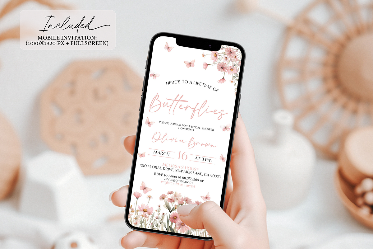 Floral Bridal Shower Smartphon Evite, an Invitation Template by Digital_Mind (Photo 2 of 6)