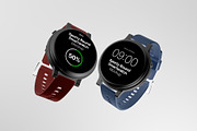 Sporty Round Smart Watch Mockup, a Wearable Device Mockup by graphicook (Thumbnail 4 of 4)
